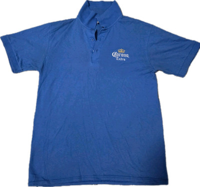 Corona Extra Embroidered Logo Blue Medium Polo Shirt
