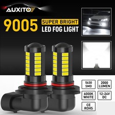 9005/HB3 2x AUXITO COB LED Headlight Bulb High Beam 160W 2000LM 6000K Fog Light