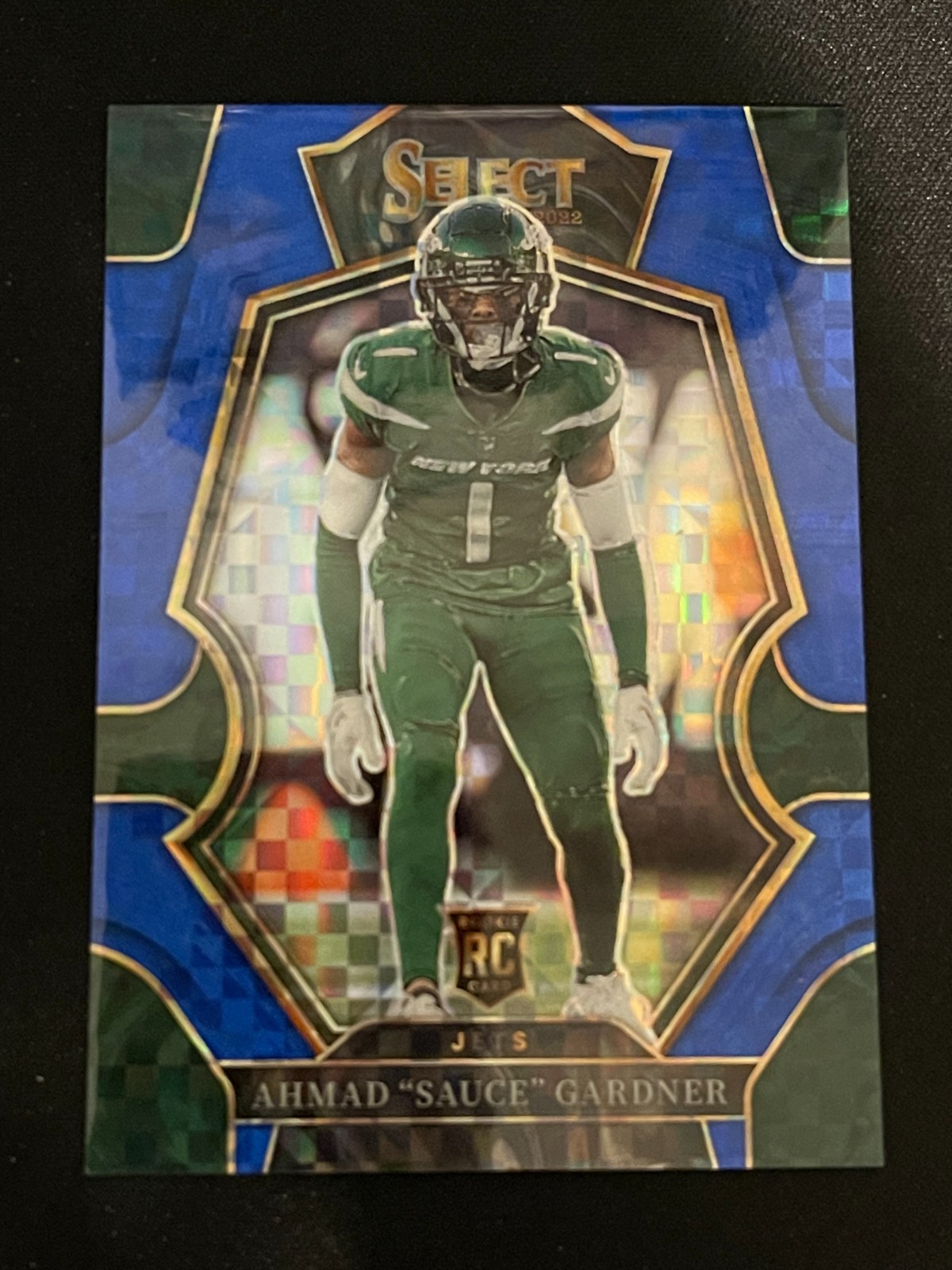 2022 SELECT AHMAD SAUCE GARDNER PREMIER LEVEL BLUE PRIZM /149 NEW YORK JETS RC