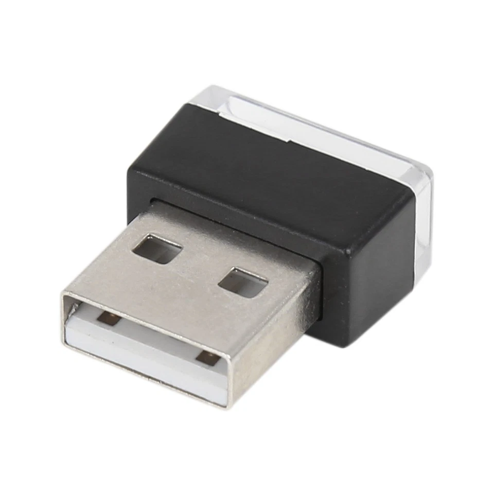 2pcs Blue Car Interior USB LED Light Neon Decor Bulbs Atmosphere Ambient Lamp Foto 4 de 4