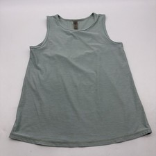 Nicole Miller Sport Tank Top Women M Green Light Solid Logo . 39159