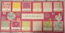 baby girl scrapbook pages 2 each 12 x 12 handmade photo Ready BABY S FIRST YEAR