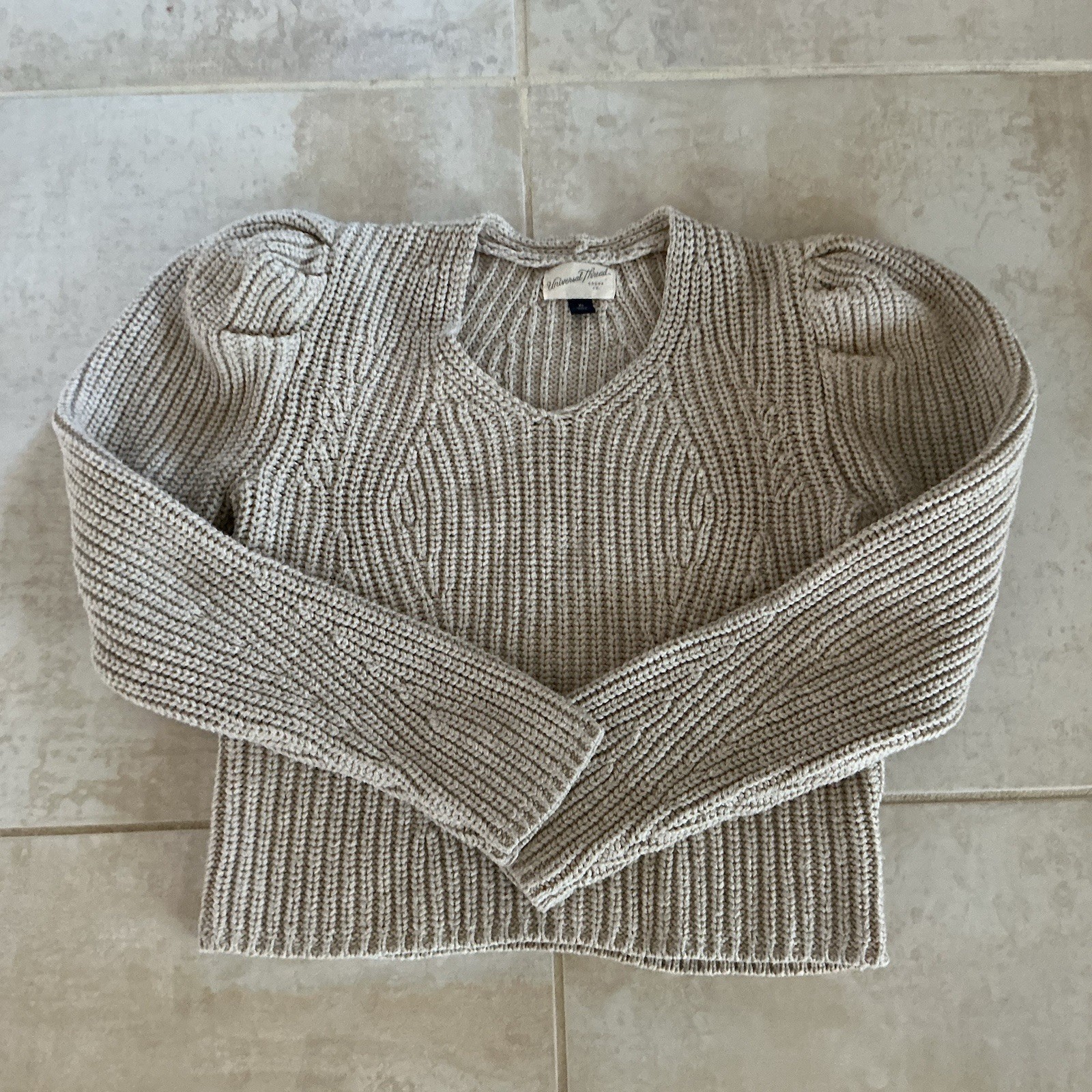 Universal Thread XS Cropped Chunky Cable Knit Swe… - image 10