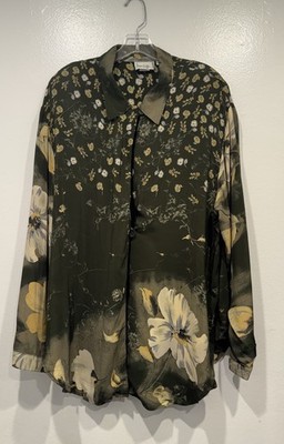 VTG Laura Kieffer Floral Print Two Button Cardigan Forrest Fairy Cottage Blouse
