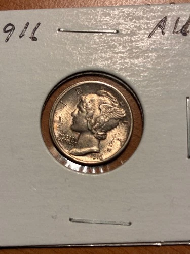 1916 Mercury Dime - AU - Original - $1.99 Shipping