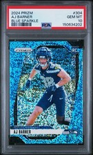2024 Panini Prizm Aj Barner #304 Blue Sparkle Prizm Rookie /96 Psa 10 Gem Pop 1