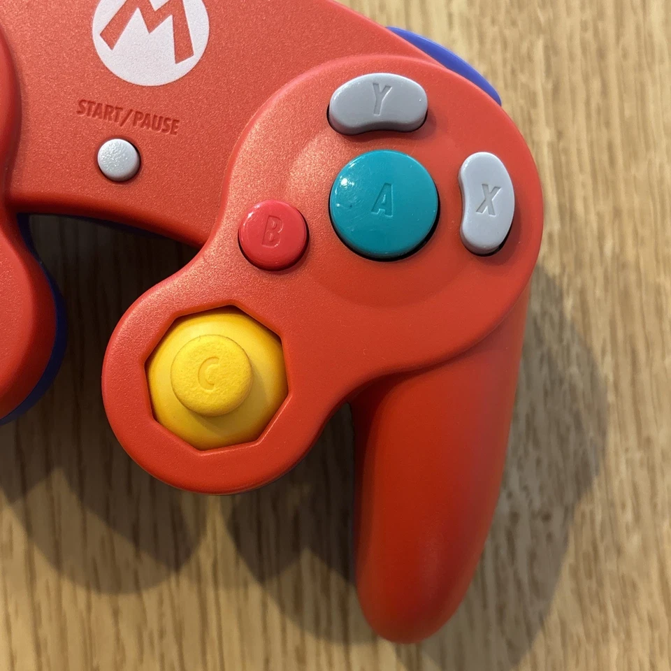 Official Mario Club Nintendo Gamecube Controller Red & Blue DOL-003 Tested Japan - Image 2 of 4