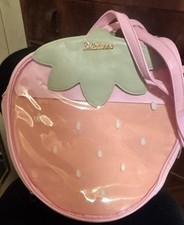 Belladonna Strawberry Shaped Kids Backpack Pink Peach PVC Adjustable Straps