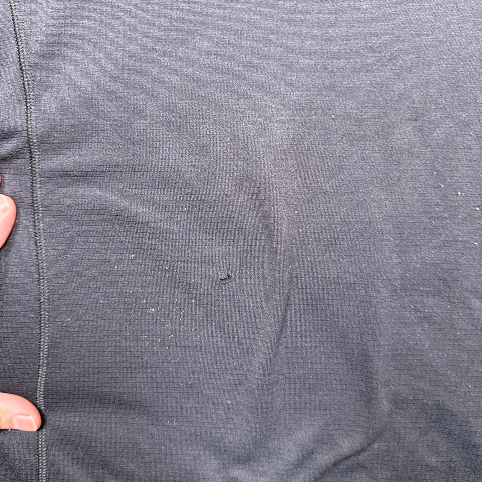 Camisa LL Bean Capa Base Cuello Redondo Para Hombres Mediana Negra Rejilla Vellón Aire Libre Senderismo Foto 4 de 4