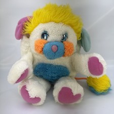 1985 Vintage Mattel Popples White Puffball Stuffed Animal Plush Toy