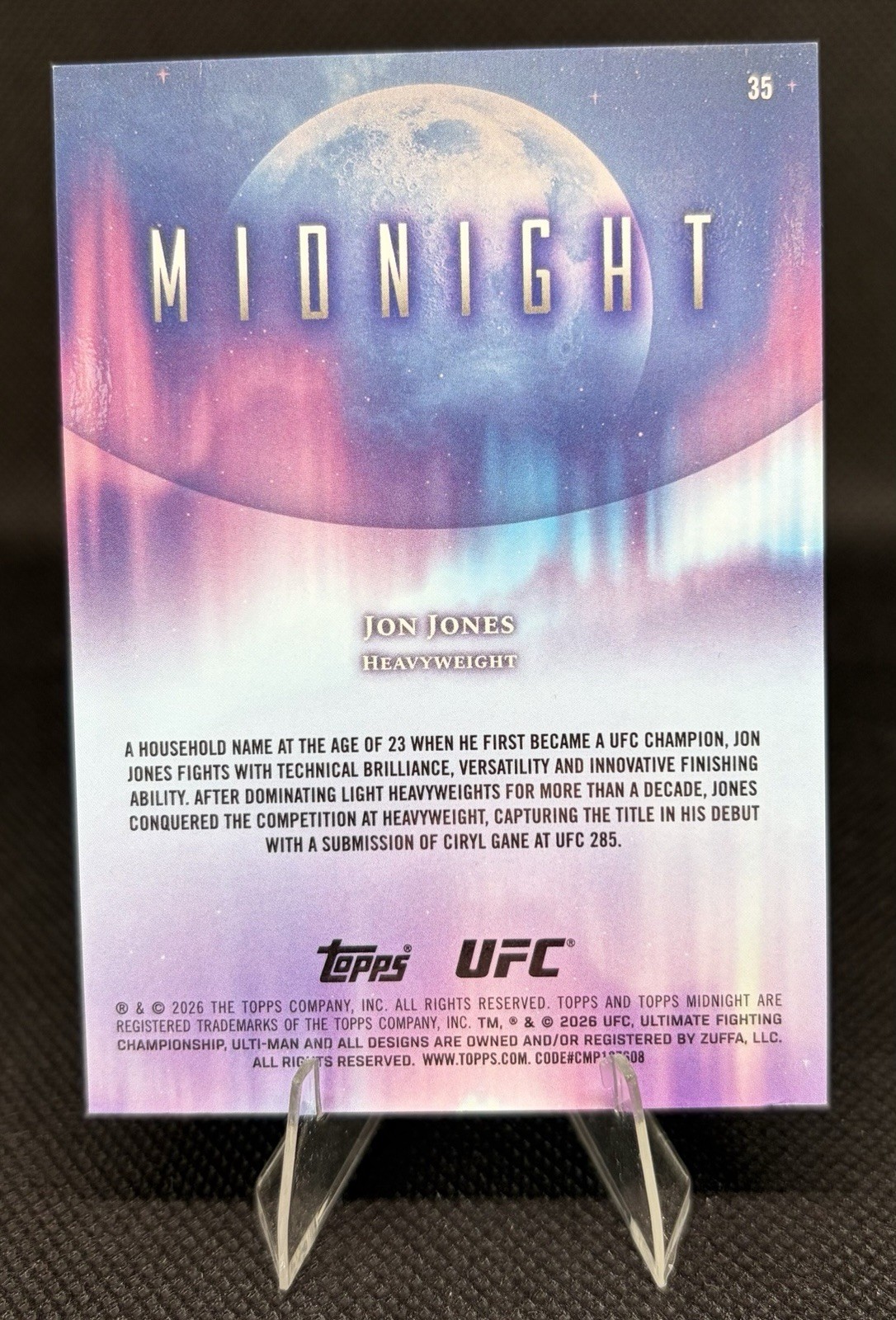 2026 Topps Midnight UFC Jon Jones Dusk #/75 view 2