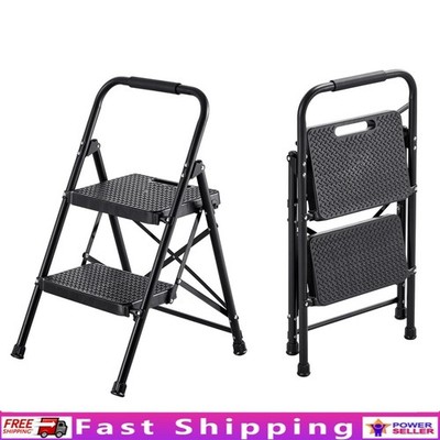 Durable Foldable Step Ladder 600lbs Capacity Non-Slip Lightweight Easy Storage