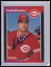 1989 Donruss Keith Brown IP Auto Rookie #115 Cincinnati Reds