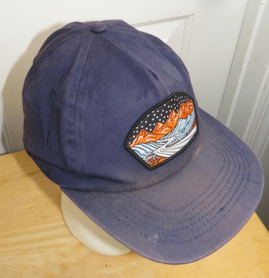 Teton Gravity Research Adjustable Snapback Hat Mountain Range Patch *Distressed*