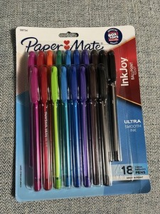 Paper Mate InkJoy 100ST Ballpoint Pens, Medium 18 Count (Pack of 1), Assorted 