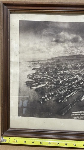 1906 San Francisco Earthquake Aerial Panorama Photo, Genuine Silver Print 12x36 - Picture 4 of 16