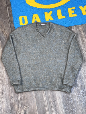 Womans Hemisphere Mohair/Wool V Neck Grey Sweater size M