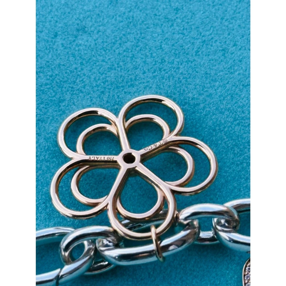 蒂芙尼开放式花卉钻石18k玫瑰金吊坠 — 第 2/4 张图片