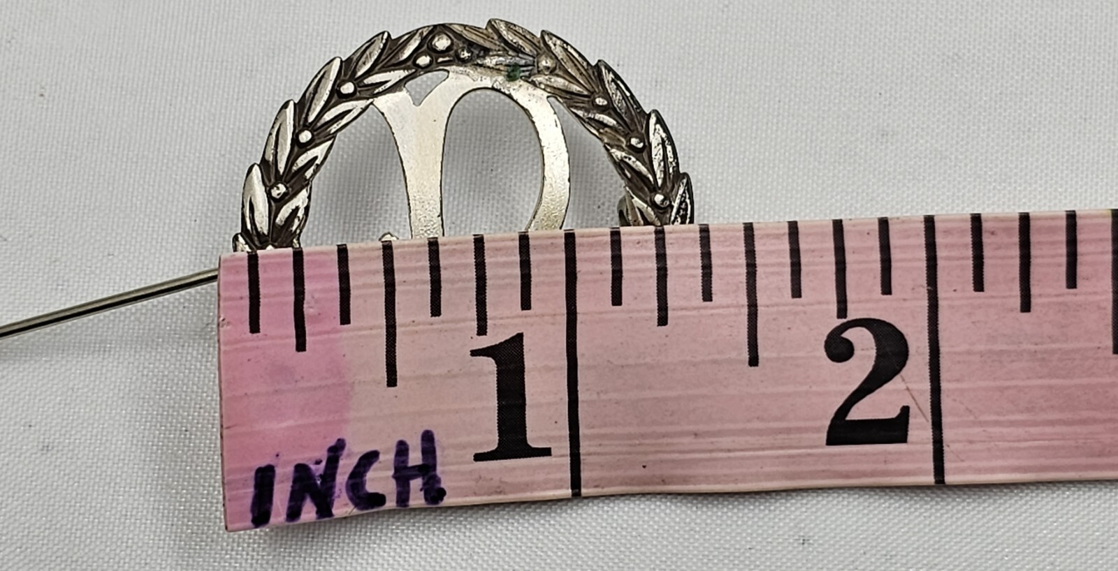 Sterling Silver Initial "P" Leaf Wreath Vintage B… - image 7