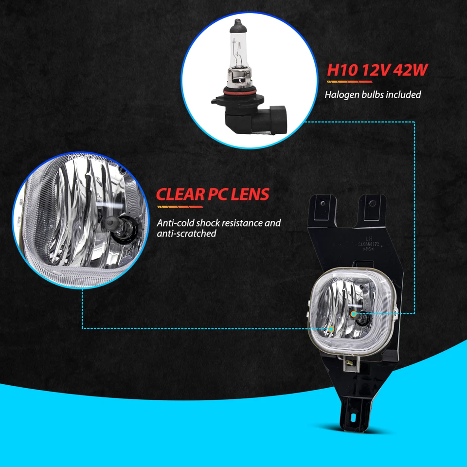 Fog Light Assembly for 1999-2004 Ford F250 350 450 550/ 2001-2004 Ford Excursion Foto 4 de 4