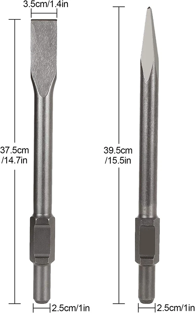Jack Hammer Drill Bit Set 12 Inch Demolition Hammer Drill Flat Tip