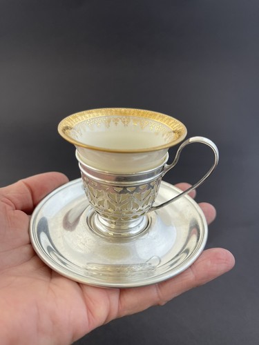 Gorham Sterling Silver Liner & Saucer A5550 A5549 c. 1907 Lenox Demitasse Liner - Picture 14 of 24