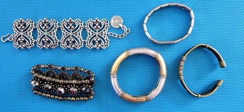 Vintage Silver Tone Bracelet and Necklace Lot Assorted Tribal Style - Picture 3 of 8