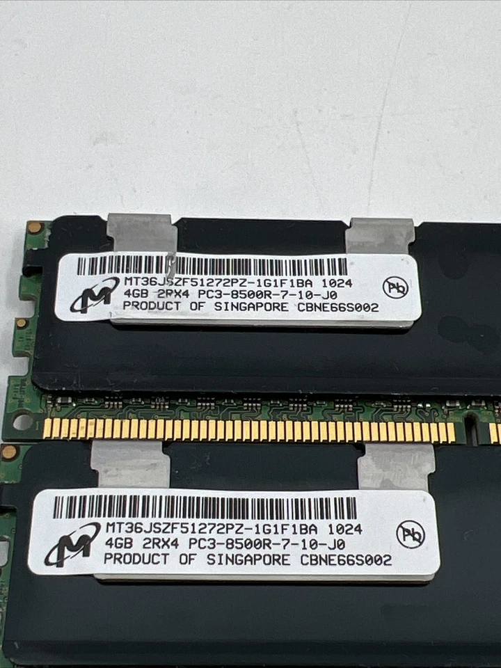 Lot Of 2 - Micron MT36JSZF51272PZ-1G1F1BA 4GB 2RX4 PC3-8500R-7-10-J0 - Image 2 of 4