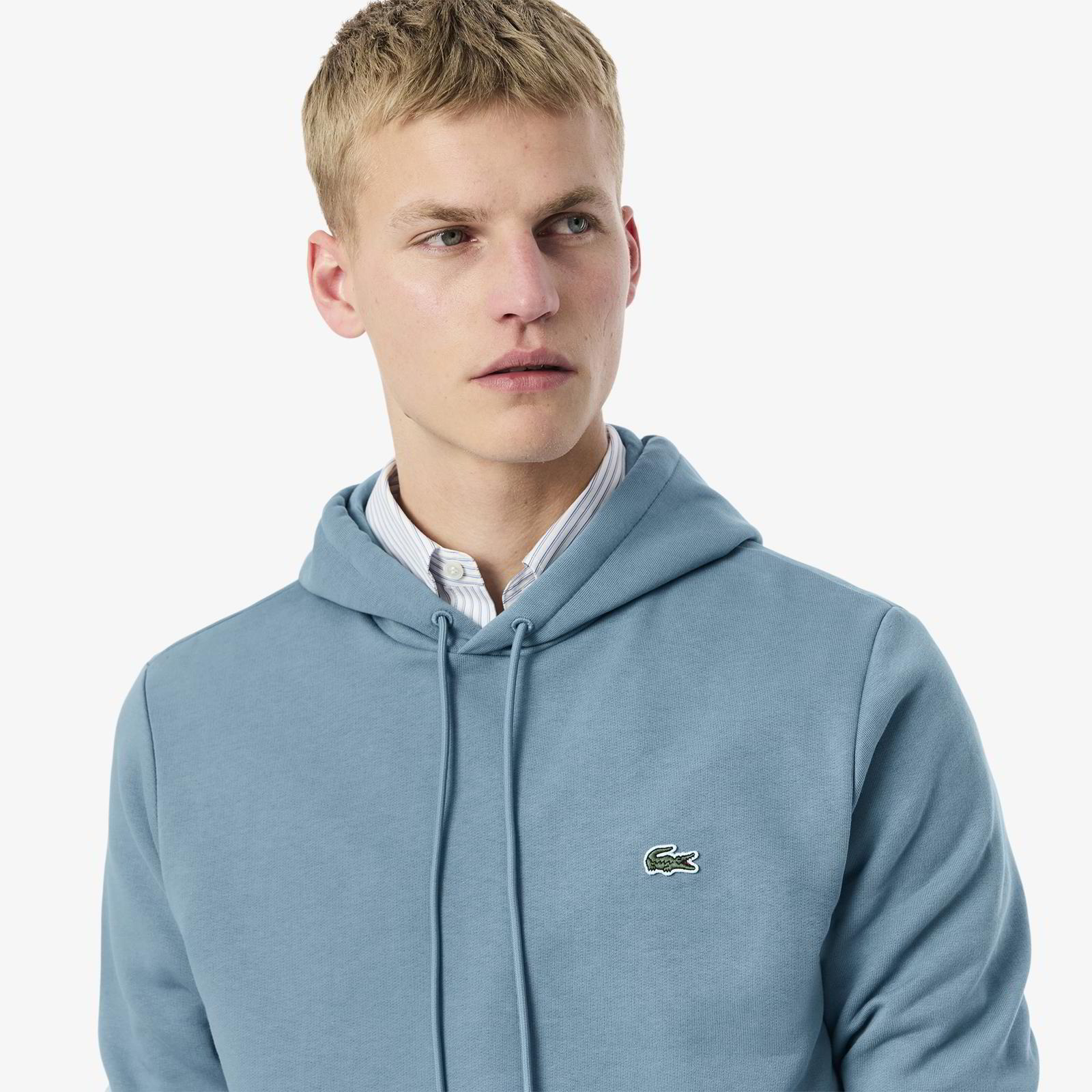 Lacoste Classic Fit Overhead Hoodie Limestone SIZE LARGE ONLY image 5