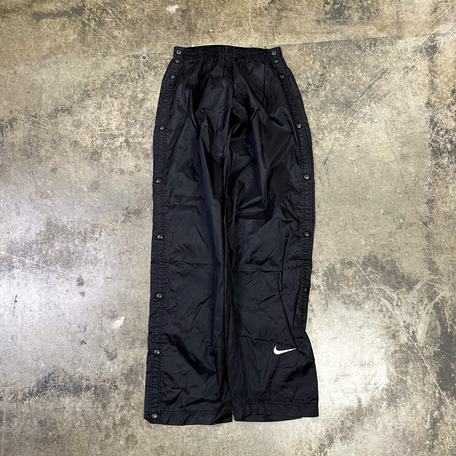 Nike Tracksuit Bottoms Y2K Sports Popper Joggers, Bla… Gem