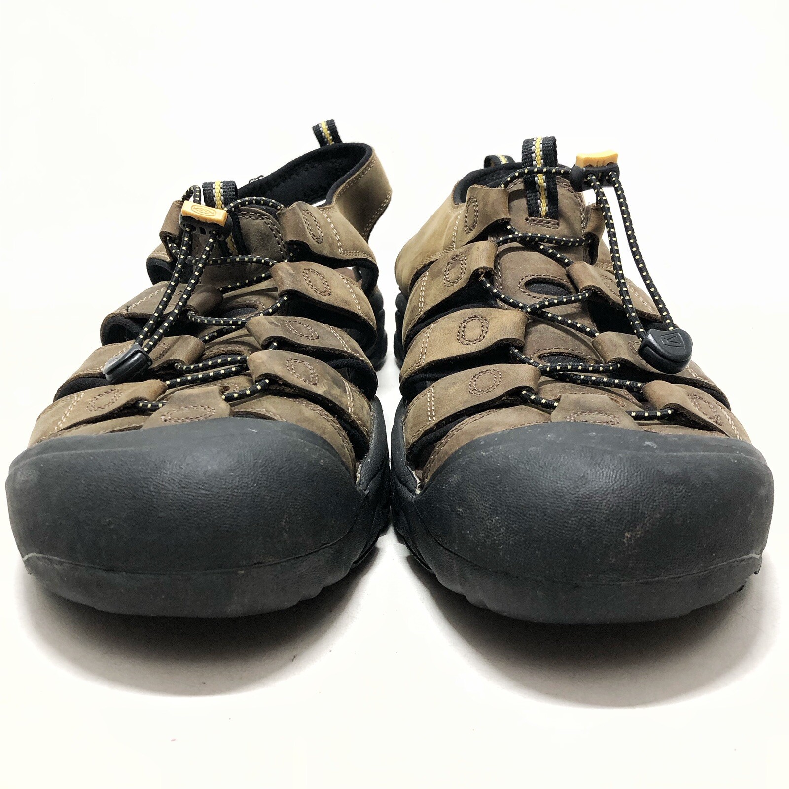 Sandali da trekking marroni Keen Newport H2 da uomo taglia 14 impermeabili punta chiusa slip on