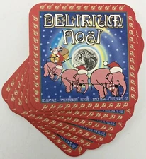 Delirium Noel Beer Brewery Coaster Bar Mats Pink Elephant Christmas Barware 6