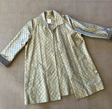 Vintage Elizabeth Harden Sz 12 L/xl Coat Topper; Olive Green, Beaded Detail.