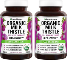 USDA Organic Milk Thistle Capsules  30X Concentrated Seed Extract  80 Silymar
