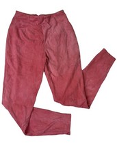 VINTAGE RALPH LAUREN PINK SUEDE LEATHER PANTS HIGH WAIST TAPERED LEG SZ 6/ Small