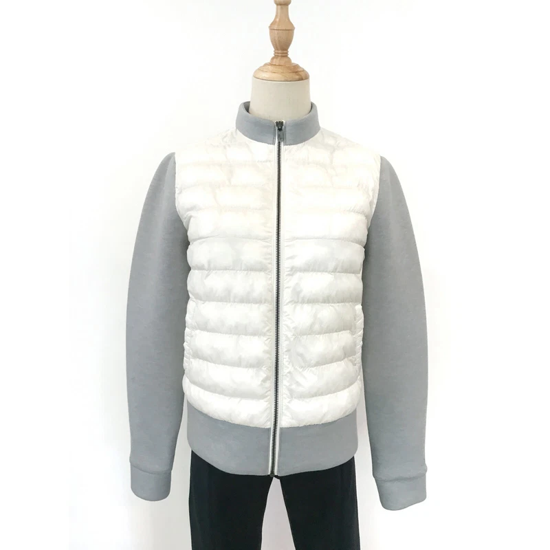 lole eugenie puffer grey sleeves zip front jacket