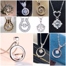 Fashion Cubic Zircon Necklace Pendant Women 925 Silver Filled,Gold Jewelry
