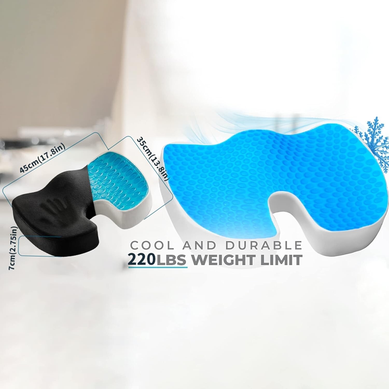 Comfilife Gel Enhanced Seat Cushion NonSlip Orthopedic Gel & Memory