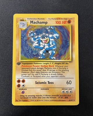 shiny machamp pokemon card 1st edition 1996 Japanese Base Set Holo #68 BGS 9.5 GEM MINT on Fanatics Collect Stage 2 Machamp 1st Edition Holo Base