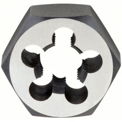 Greenfield Hex Rethreading Die: Solid, Carbon Steel, Right Hand, 3/4''-10