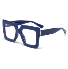 Men Women Square Oversize Anti Blue Light Nearsighted Glasses Clear Lens Glasses