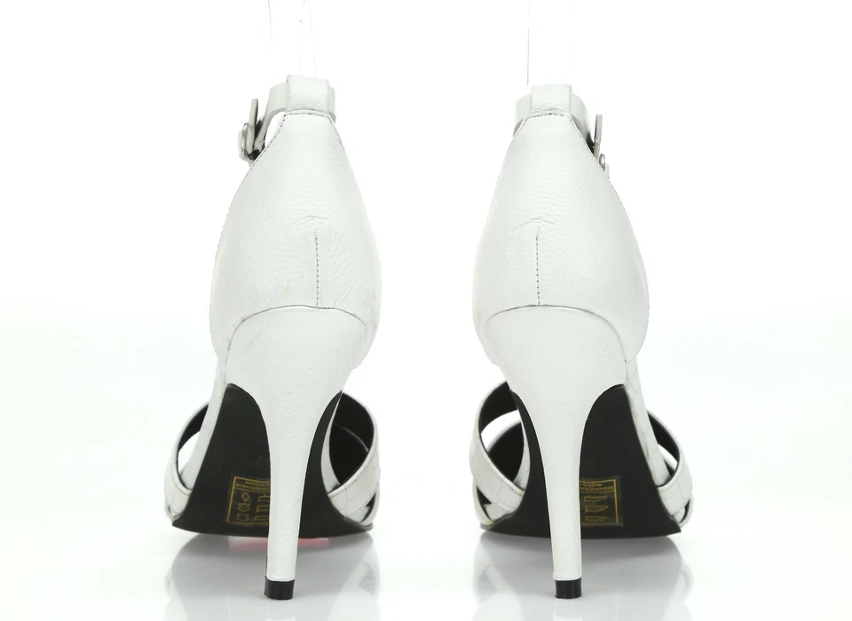 Mujer SOL SANA Cuero Blanco Correa Tobillo Punta Punta Tacones Talla 37 Foto 4 de 4