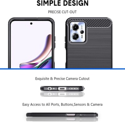 Custodia compatibile con Motorola Moto E14 / G24 / G04 con 1 confezione di pellicola protettiva in vetro temperato per Motorola E14 / G24 / G04, in morbido TPU, sottile, antiurto, antigraffio, nero
