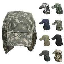 Kid Baseball Cap Sun Ear Flap Neck Cover Bonnie Camo Camping Hat Boy  Girl Caps