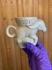 FRANKOMA POTTERY VTG Collectible political 1991 Democr. mug ivory shaped donkey