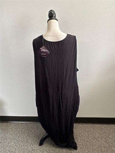 *^ Ava & Viv Black Bodycon Dress w/ Cowl Neckline- Size 3X - Picture 3 of 5