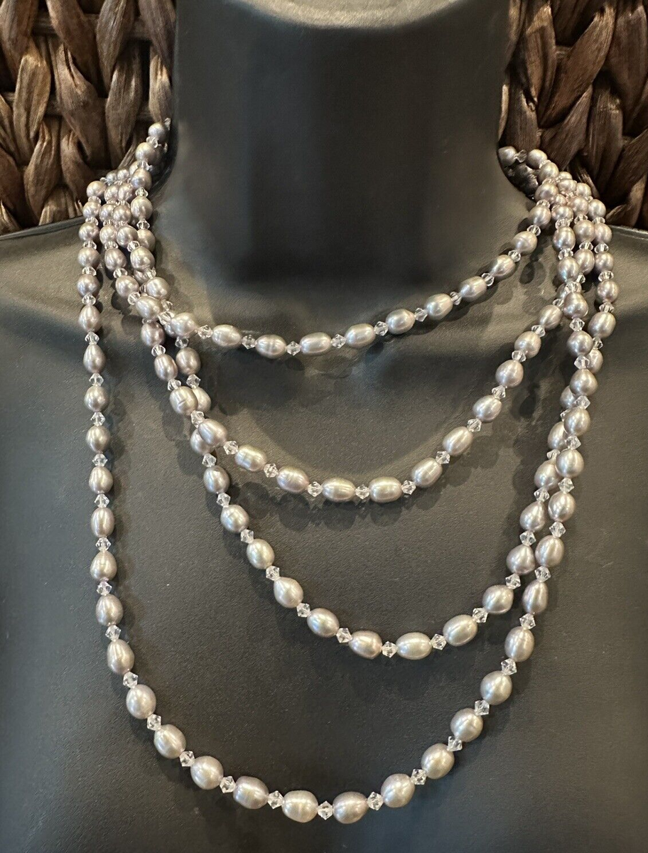 Vintage 4-Strand Sterling Silver 925 Clasp Tahitian Pearl  display picture 1