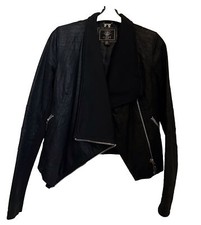 Lipsy Pig Leather Waterfall Jacket Size 6