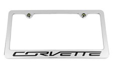 Chevrolet C7 Corvette Chrome Engraved License Plate Frame - Bowtie Caps-USA Made