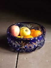 Cristal Taillé Overlay Grande Coupe A Fruit En Cristal Taillé Ancienne St Louis?